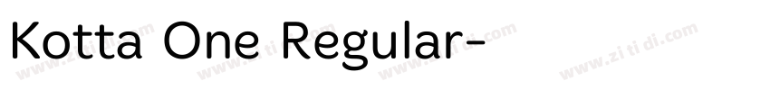 Kotta One Regular字体转换